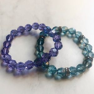 3 for $30!! Set of two beautiful crystal bracelets